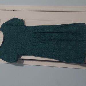 EUC Peruvian Connections Teal Dress